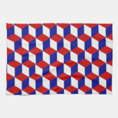 Serviette de cuisine - Blocage illusion, rouge bla (Horizontal)