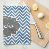 Serviette de cuisine Blue Chevron (Quart Plié)