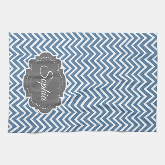 Serviette de cuisine Blue Chevron (Horizontal)