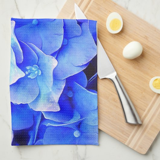 Serviette de cuisine Blue Hydrangeas (Quart Plié)