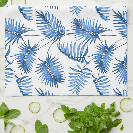 Serviette de cuisine Blue Palm (Plié)