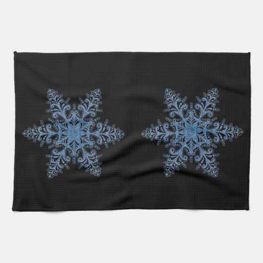 Serviette de cuisine Blue Snowflake (Horizontal)