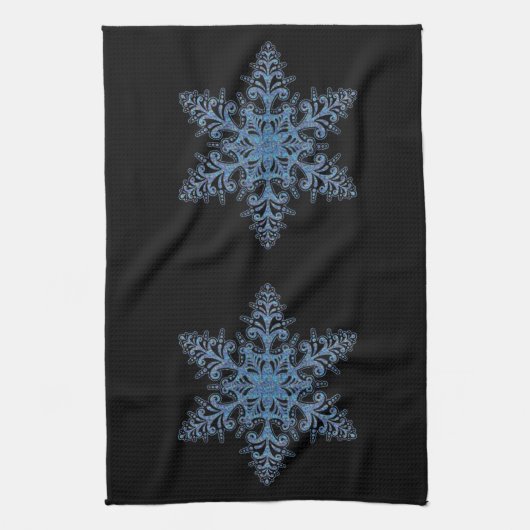 Serviette de cuisine Blue Snowflake (Vertical)