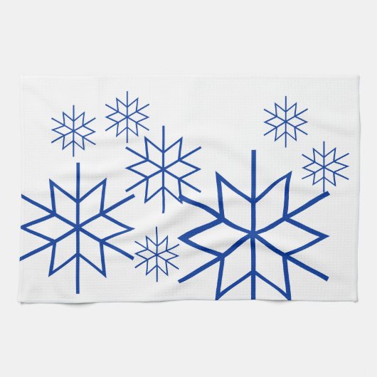 Serviette de cuisine - Blue Snowflakes (Horizontal)
