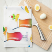 Serviette de cuisine / Boissons tropicales (Quart Plié)