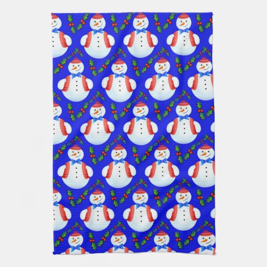 serviette de cuisine bonhomme de neige de noël (Vertical)