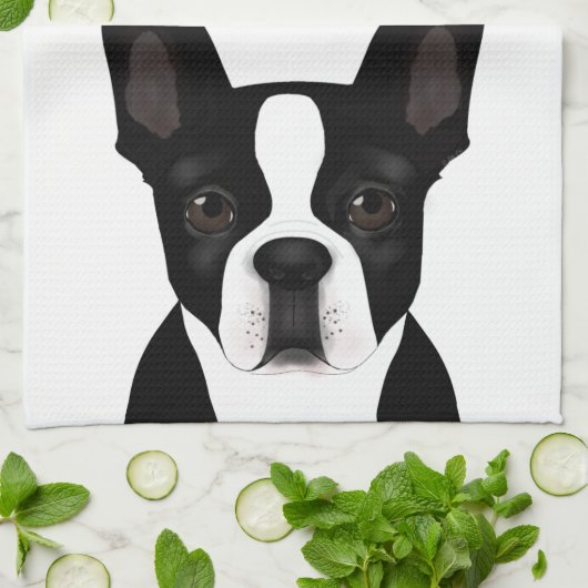 Serviette de cuisine Boston Terrier (Plié)