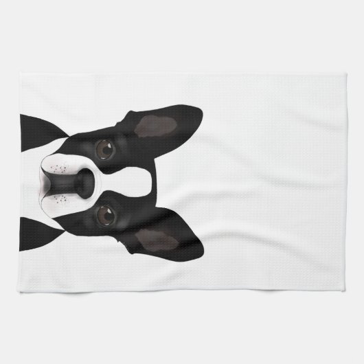 Serviette de cuisine Boston Terrier (Horizontal)