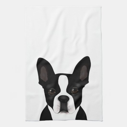 Serviette de cuisine Boston Terrier (Vertical)