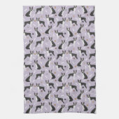 Serviette de cuisine Boston Terrier Bones and Paws (Vertical)