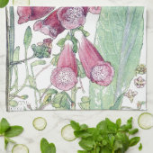 Serviette de cuisine botanique de fleur de fleur (Plié)
