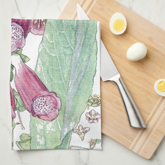 Serviette de cuisine botanique de fleur de fleur (Quart Plié)