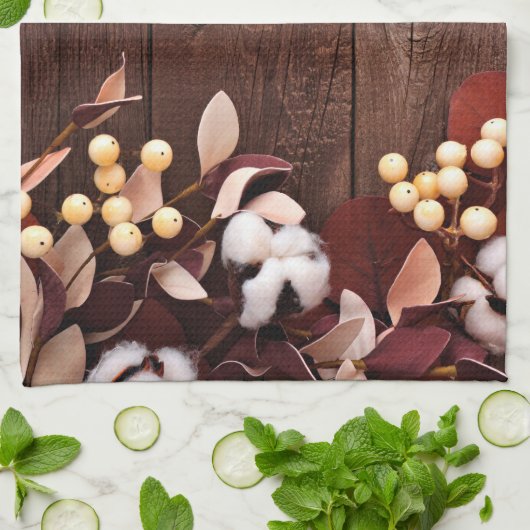 Serviette de cuisine Branche de coton sur tem de b (Plié)