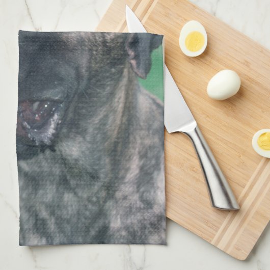 Serviette de cuisine Brindle de chien de mastiff (Quart Plié)
