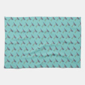 Serviette de cuisine brodée de geai bleu (Horizontal)