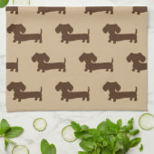 Serviette de cuisine Brown et tan Dachshund (Plié)