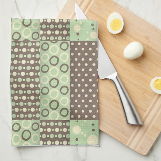 Serviette de cuisine Brown verte (Quart Plié)