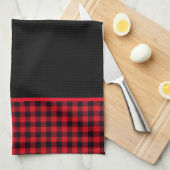 Serviette de cuisine Buffalo Plaid Joyeux Noël (Quart Plié)