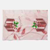 Serviette de cuisine cadeau de Noël rouge (Horizontal)