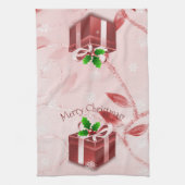 Serviette de cuisine cadeau de Noël rouge (Vertical)