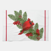 Serviette de cuisine - Cardinal de Noël (Horizontal)