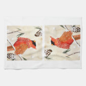 Serviette de cuisine Cardinal d'hiver (Horizontal)