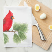 Serviette de cuisine cardinale du nord (Quart Plié)