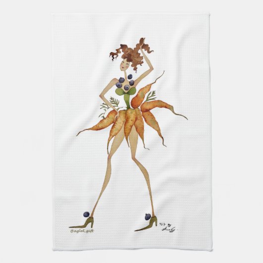 Serviette de cuisine "carottes " (Vertical)