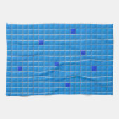 Serviette de cuisine - Carré bleu Mosaïque (Horizontal)