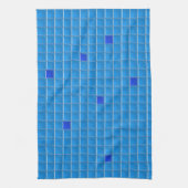 Serviette de cuisine - Carré bleu Mosaïque (Vertical)