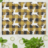 Serviette de cuisine carreaux et cerf (Plié)