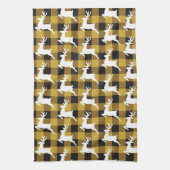 Serviette de cuisine carreaux et cerf (Vertical)