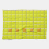 Serviette de cuisine - Carrés de mosaïque en Jaune (Horizontal)