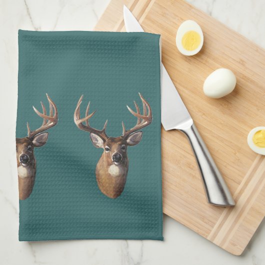 Serviette de cuisine cerf (Quart Plié)