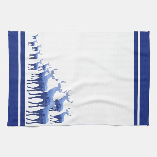 Serviette de cuisine - Cerf Bleu/Elk (Horizontal)