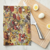 Serviette de cuisine champignons (Quart Plié)