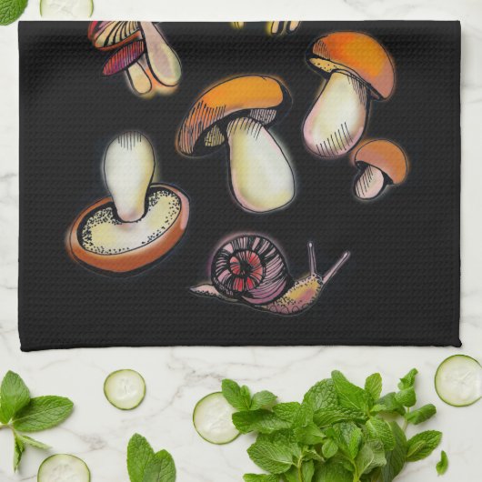 Serviette de cuisine champignons (Plié)