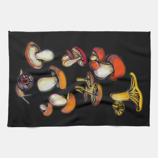 Serviette de cuisine champignons (Horizontal)