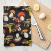 Serviette de cuisine champignons (Quart Plié)