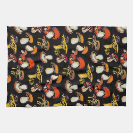 Serviette de cuisine champignons (Horizontal)