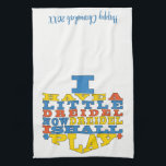 Serviette de cuisine "Chanukah/Dreidel Play"<br><div class="desc">Serviette de cuisine "Chanukah/I have a Little Dreidel Now Dreidel I Shall Play" Personnalisez en supprimant "Happy Chanukah 20XX" et remplacez par vos propres mots. Choisissez votre style de police, votre couleur et votre taille préférés. Les choix de couleurs sont nombreux pour les arrière - plans de serviettes. Merci de...</div>