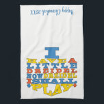 Serviette de cuisine "Chanukah/Dreidel Play"<br><div class="desc">Serviette de cuisine "Chanukah/I have a Little Dreidel Now Dreidel I Shall Play" Personnalisez en supprimant "Happy Chanukah 20XX" et remplacez par vos propres mots. Choisissez votre style de police, votre couleur et votre taille préférés. Les choix de couleurs sont nombreux pour les arrière - plans de serviettes. Merci de...</div>