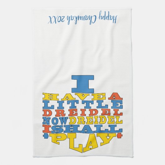 Serviette de cuisine "Chanukah/Dreidel Play" (Vertical)