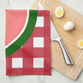 Serviette de cuisine Checkered rouge de pastèque (Quart Plié)