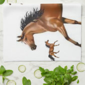 serviette de cuisine cheval brun (Plié)