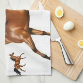 serviette de cuisine cheval brun (Quart Plié)
