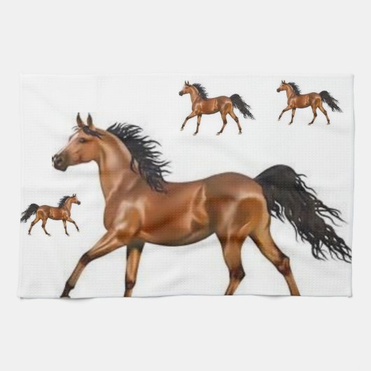 serviette de cuisine cheval brun (Horizontal)
