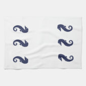 Serviette de cuisine - Chevaux de mer (bleu marine (Horizontal)