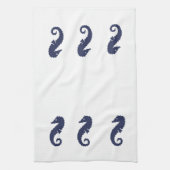 Serviette de cuisine - Chevaux de mer (bleu marine (Vertical)