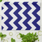 Serviette de cuisine/Chevron bleu (Plié)